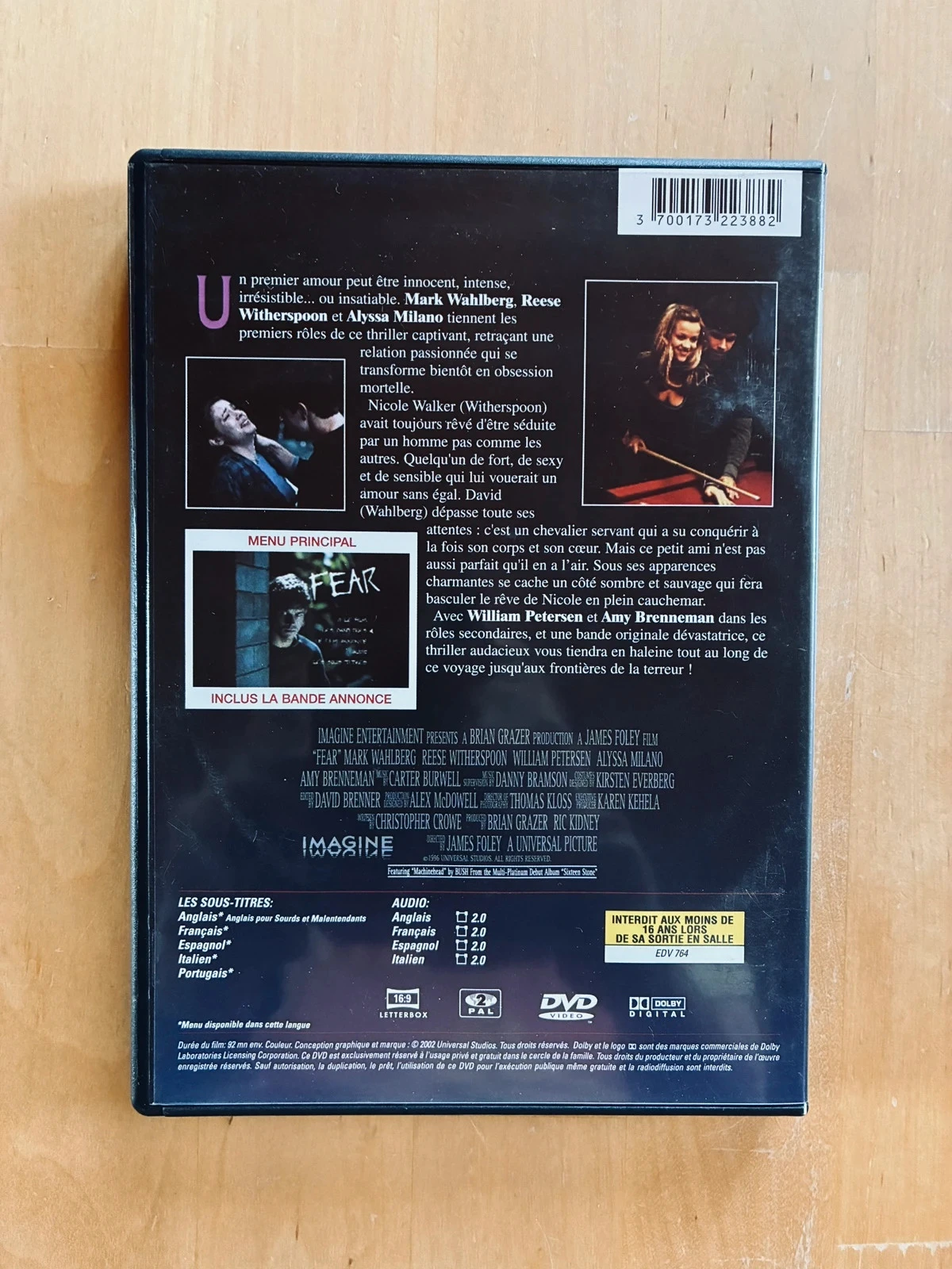 DVD Medo de James Foley com Mark Wahberg. – photo 3